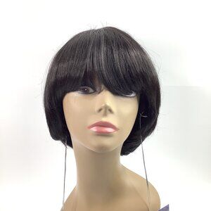 EVE HB-SURI Virgin Remy Human Hair Blended Bob Wig Black Straight